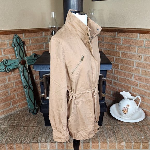 Forever 21 Lightweight Chinch Waist Utility Jacket Size M Brown - Picture 3 of 6